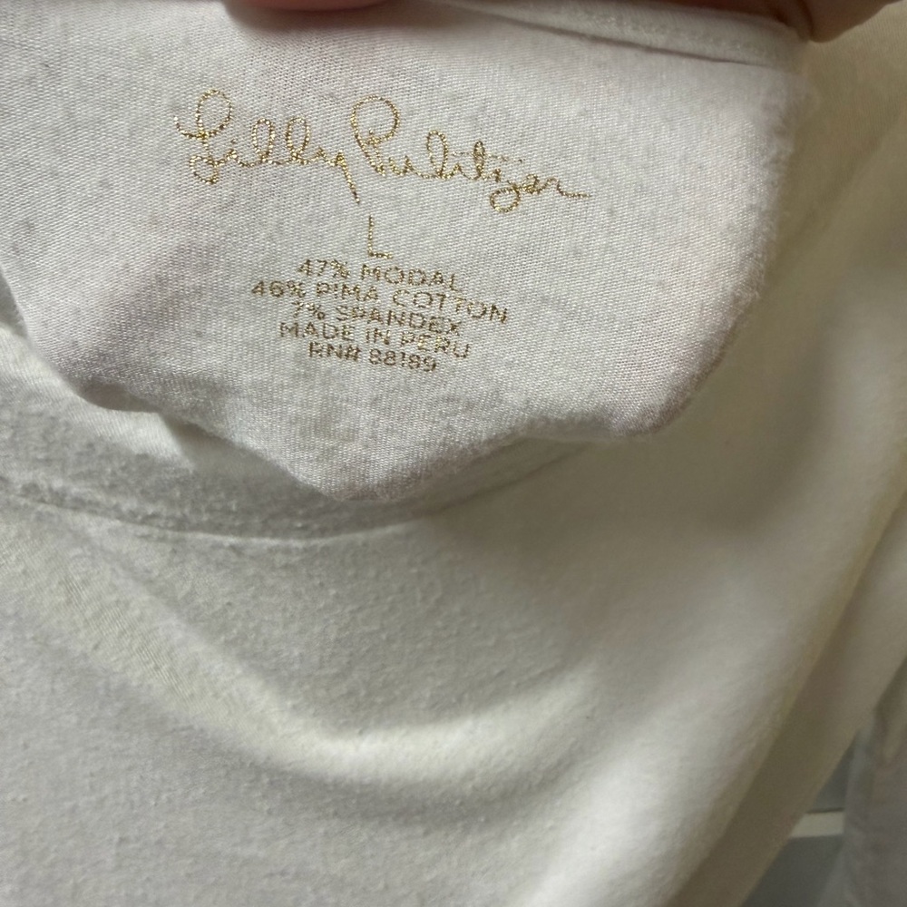Lilly Pulitzer Elegant White Long Sleeve Top - Picture 3 of 3